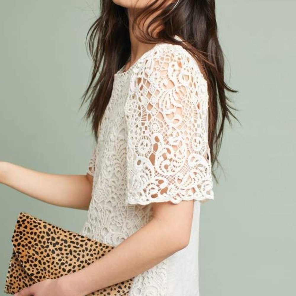 Eri + Ali | Suzy Cream Crochet Top - Picture 1 of 6